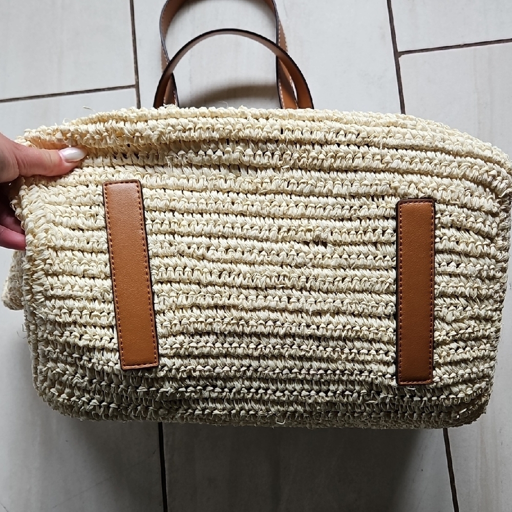 Proenza Schouler Tan and Cream Woven Tote Bag - Picture 4 of 9